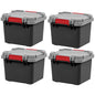IRIS USA 4 Pack TrailBox, 8 Gallon Lockable Storage Trunk Box, Truck Bed Bin Heavy-Duty Containers Camping Gear, Adventure Chest - Dark Gray/Gray - color: Dark Gray, size: 8 Gal - 4 Pack