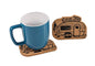 Camco Life is Better at The Campsite Coasters - Features Unique RV Themed Design & Crafted of Cork - Prevents Water Rings & Water Marks on Furniture - 2-Pack (53384)