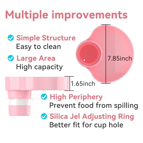 [2 Packs] Kids Car Seat Tray, Travel Tray with Cup Holder for Toddler Baby, Kids Car Seat Food Snack Organizer for Road Trip, Stroller snack, travel must haves - Pink - color: Pink-2 Packs