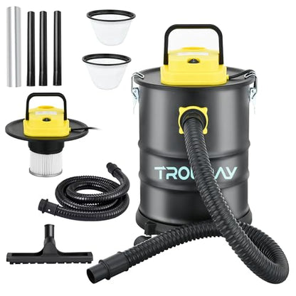 Fireplace Ash Vacuum Cleaner, 4 Gallon Heat Resistant Lightweight Canister Vacuum Cleaner with 1000W Powerful Suction Blowout for Fireplaces, Pellet Roasters, Woodstoves Pellet Ash Vacuums - size: 4 Gallon