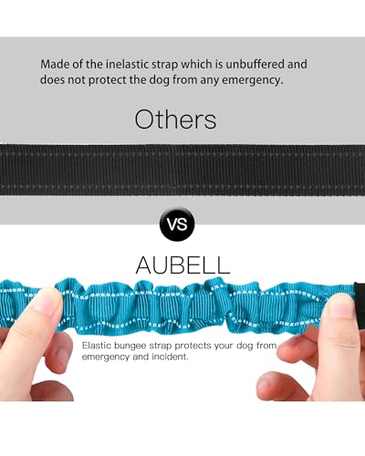 AUBELL Dog Seat Belt for Car,2 Pack Set 3-in-1 Adjustable Reflective Bungee Heavy Duty Dog Car Harness Tether with Clip Hook Latch & Buckle,Swivel Zinc Alloy Carabiner,Black+Blue - color: Set Black+Blue