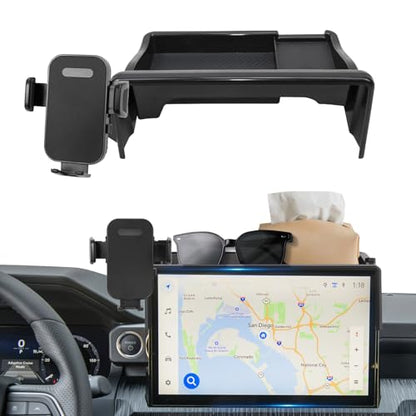 Car Phone Holder Compatible with Honda CRV CR-V 2023-2025 2026 7/9 inch Screen Cell Phone Mount with Dash Organizer Dash Storage Box 360° Rotation - size: 2023-2025 Honda-CRV 9-inch