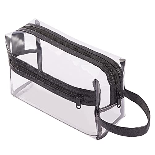 Heavy Duty Clear Travel Toiletry Makeup Bags Transparent Shaving Bag Water Resistant Cosmetic Bag Organizer Pouch with Zipper and Handle