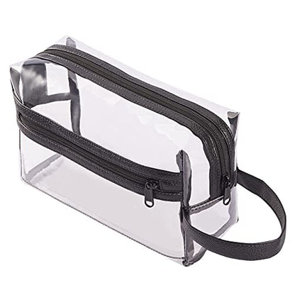 Heavy Duty Clear Travel Toiletry Makeup Bags Transparent Shaving Bag Water Resistant Cosmetic Bag Organizer Pouch with Zipper and Handle