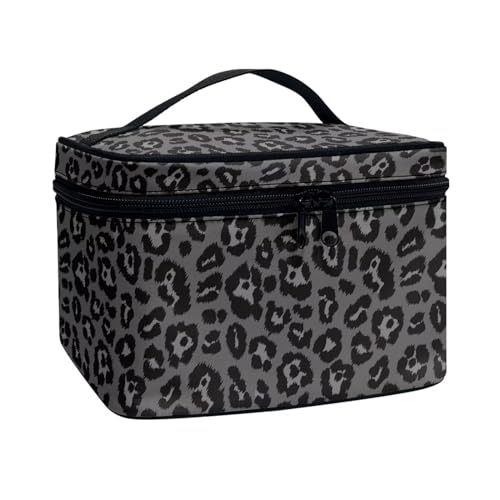 Flashideas Black Leopard Makeup Organizer - Large Capacity Travel Makeup Bag with Easy Hold, Vertical Storage - color: Black Leopard 2