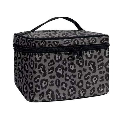 Flashideas Black Leopard Makeup Organizer - Large Capacity Travel Makeup Bag with Easy Hold, Vertical Storage - color: Black Leopard 2
