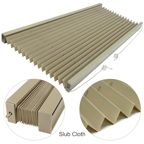 Asooll RV Shades, 26" W x 24" L, UV Blocking, Cappuccino, Polyester Blend, Manual Adjustment, Bedroom & Bathroom
