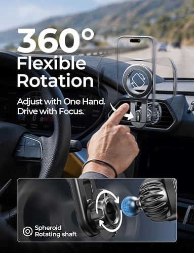 LISEN for MagSafe Car Mount, Magnetic Phone Holder for Car Vent Phone Mount, Air Vent Hands Free Phone Mount, Super Magnetic Phone Mount, Gifts Car Phone Holder Magnetic for iPhone 17 Pro Max 16 15 - color: Black