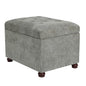 Joveco Storage Ottoman Foot Rest Stool, 24" Velvet Footstool Bench for Living Room Bedroom, Light Grey - color: Light Grey