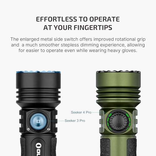 OLIGHT Seeker 4 Pro Rechargeable Flashlights, 4600 Lumens High Powerful Bright LED Light with USB C Holster, Waterproof IPX8 for Emergencies, Camping, Searching (OD Green) - color: OD Green