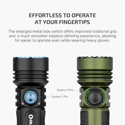 OLIGHT Seeker 4 Pro Rechargeable Flashlights, 4600 Lumens High Powerful Bright LED Light with USB C Holster, Waterproof IPX8 for Emergencies, Camping, Searching (OD Green) - color: OD Green
