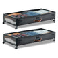 VEVOR Under Bed Storage with Wheels, 36.0 x 18.1 x 7.3 inch, Underbed Containers with Clear Lid, Underbed Shoe Organizer, Rolling Under the Bed Storage Bins for Clothes Shoes Blankets Bedroom, 2 Pack - style: D