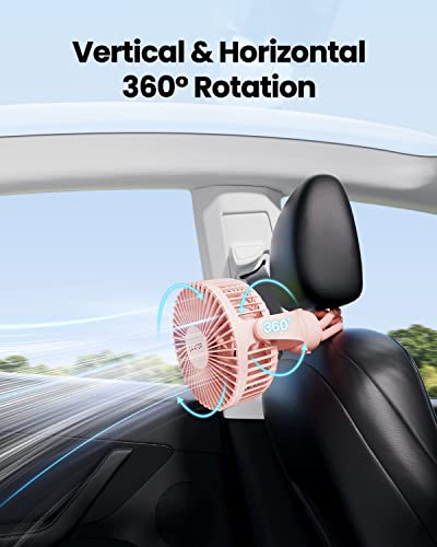 Gaiatop Mini Portable Stroller Fan, Battery Operated Small Clip on Fan, Detachable 3 Speed Rechargeable 360° Rotate Flexible Tripod Handheld Desk Cooling Fan for Car Seat Crib Treadmill Travel Pink - color: pink