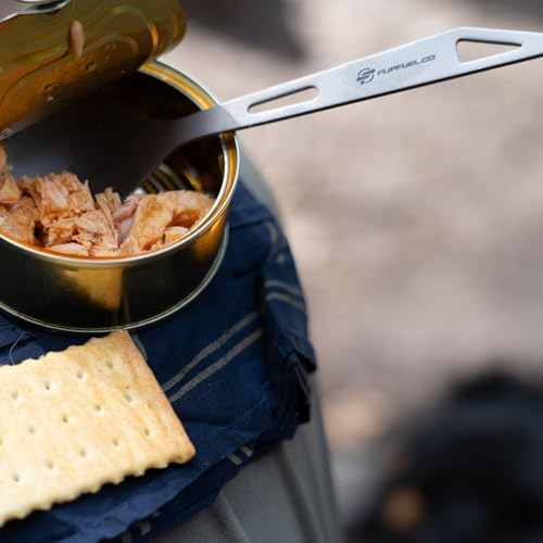 FlipFuel Titanium Spork – Ultralight Backpacking & Camping Utensil, Reusable Travel & EDC Spork with Multi-Function Hook