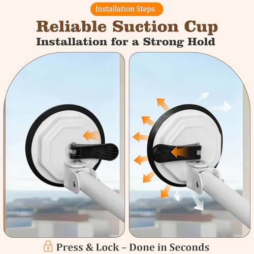 Suction Cup Clothes Drying Rack,Adjustable 59"-71" Inches,180° Swivel Collapsible Laundry Drying Rack,Portable Drying Rack for Jeans, Towels & Sheets