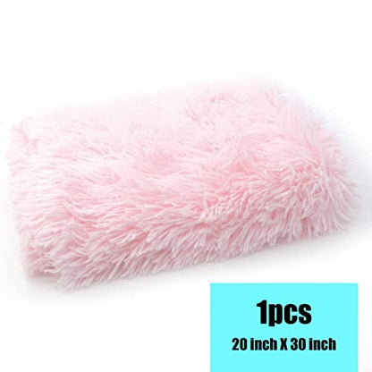 Pet Dog Bed Blanket, Fluffy Fleece Throw Sleep Mat, Soft Puppy Cat Kitten Blanket, S M L XL, Fuzzy Reversible Sherpa for Bed, Couch, Sofa, Travel, Washable & Lightweight - color: Pink, size: 30 INCH X20 INCH