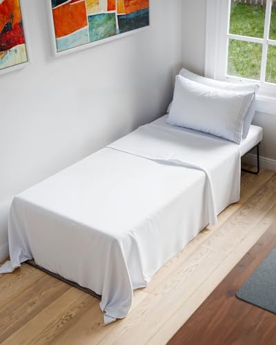 Cot Sheet Set 33” x 75” – Easy-Fit Cot Size Mattress Sheets – Ideal for Narrow Twin, Camper Bunk, RVs, Twin Bunks, Day Care and Camping Cots - Cot Size Fitted Sheet fits 6” to 10” Mattresses – White - color: 01- White, size: Cot Sheets (33x75)