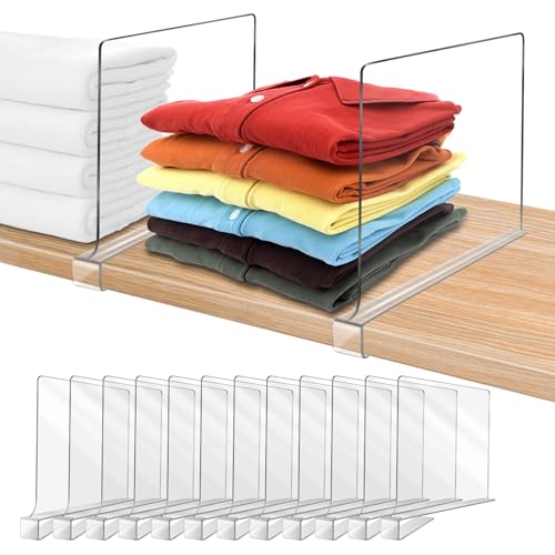 Acrylic Shelf Dividers for Closet Organization 16Pack Closet Shelf Divider Closet Dividers for Shelves Shelf Organizer for Closet Shelf Organizer for Wood Closet Separator Clear - color: Clear, size: 16Pack