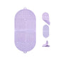 Foldable Dog Lick Mat, 142 Strong Suction Cups Silicone Slow Feeder Lick Pad with 6 Textured Zones, Anxiety Relief Mat for Bath Grooming, BPA Free for Dogs & Cats (Purple, 17.32 x 7.87in)