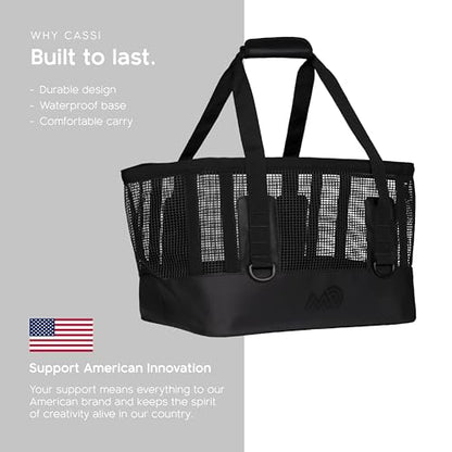 MISSION Boat Gear CASSI Heavy-Duty Outdoor Tote and Waterproof Marine-Grade Mesh Boat Bags - color: Black, size: 50 Liter