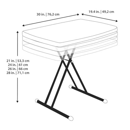 LIFETIME 28240 Adjustable Folding Laptop Table TV Tray, 30 Inch Almond - color: Almond, size: 30 Inch