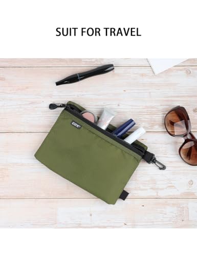 GOX Small Toiletry Bag for Men Bulk Cosmetic Bag Dopp Kit Carry On Zipper Pouch Organization Nylon Small Packing Sack Waterproof (Dark Green) - color: Dark Green