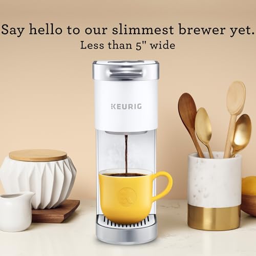 Keurig K-Mini Plus Single Serve K-Cup Pod Coffee Maker, with 6 to 12oz Brew Size, Stores up to 9 K-Cup Pods, Travel Mug Friendly, Matte White - color: White