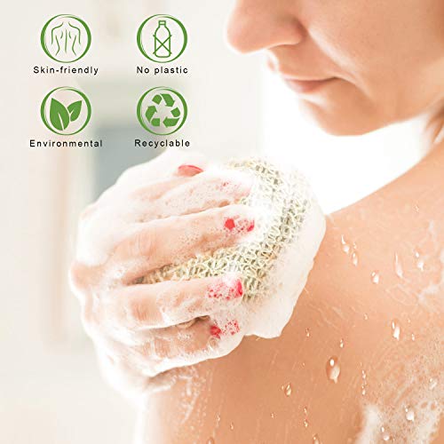 E-Know Soap Bag, 5 Pack Natural Sisal Soap Saver, Zero Waste Plastic-Free Soap Net, Foaming and Drying The Soap, Massage, Peeling - color: 5 Pack