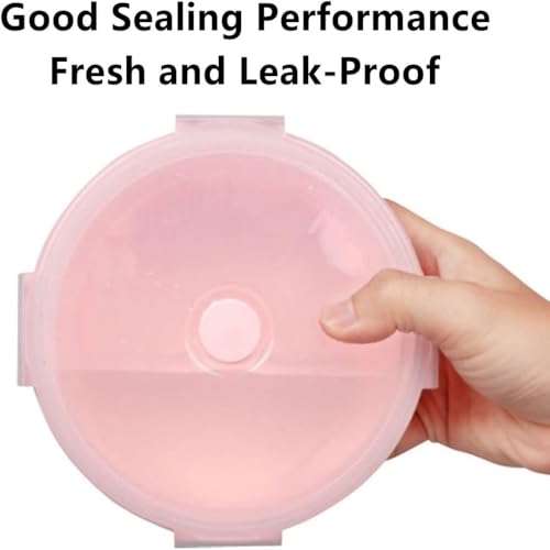 Collapsible Bowls with Lids, Space Saving Food Storage Containers for Rv Camping Essentials, Camper Must Haves Rv Camping Accessories for Trailers inside, Salad Container for Lunch pink