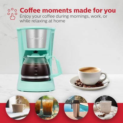 Holstein Housewares HH-0914701I 5-Cup Coffee Maker, Mint, 9.8x10x5.7 - color: Mint, size: 5 Cup