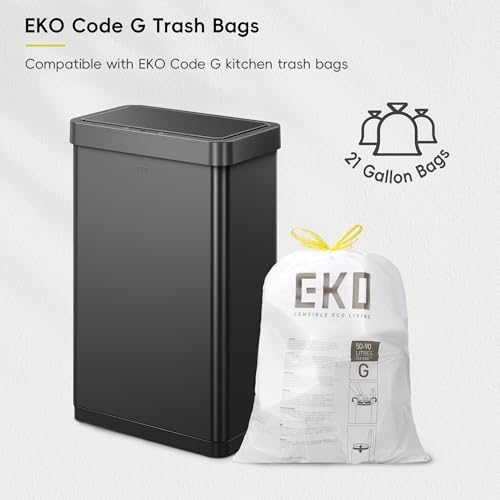 EKO Mirage X 80 Liter / 21.1 Gallons Motion Sensor Trash Can, Automatic Large Kitchen Trash Can Touchless, Stainless Steel, Matte Black - size: Mirage 80L - Matte Black