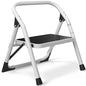 SOLADDER 1-Step Ladder Folding Step Stool with Anti-Slip Sturdy and Wide Pedal Stepladder Multi-Use for Home and Kitchen Space Saving (White) - size: 1 Step