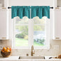 NICETOWN Blackout Valances Scalloped Tier Drape - 42 inches by 18 inches Energy Efficient Rod Pocket Valance Window Treatment Tier Curtain for Camper RV/Bedroom, Peacock Teal, 1 Piece - color: Peacock Teal, size: 42"W x 18"L (Pack of 2)