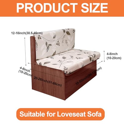 FUANGUI RV Dinette Cushion Covers - Stretch Camper Cushion Booth Seats Replacement - Washable Sofa Furniture Protector (B2, 2 Bench & 2 Backrest Covers) - color: B2