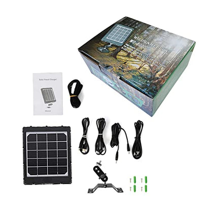 Trail Camera Solar Panel,WILDGAMEPLUS 14W 8000mAh 12V/1.2A 9V/1.6A 6V/2.4A IP66 Waterproof Rechargeable Charger with Cables for Outdoor Trail Game Camera and 12V LED Light WG-8000