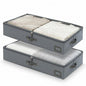6" Versatile Under Bed Storage Bins (2-Pack, Grey), Sturdy 600D Oxford Fabric Clothes Storage Containers with Leather Handles for Sweaters, Linens & Bedding - size: 6-Inch (2-PACK) - Medium