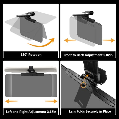 Sun Visor Extender for Cars，Adjustable Car Visor Extender Sun Blocker(UV400) ，Polarized Car Sun Visor，Safe Driving Extension for Glare，Clip on Sun Visors for Cars, Universal (Universal, L) - style: Universal