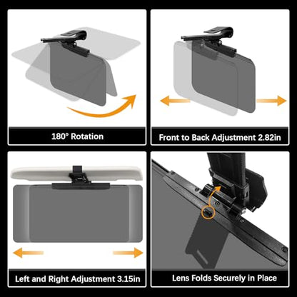 Sun Visor Extender for Cars，Adjustable Car Visor Extender Sun Blocker(UV400) ，Polarized Car Sun Visor，Safe Driving Extension for Glare，Clip on Sun Visors for Cars, Universal (Universal, L) - style: Universal