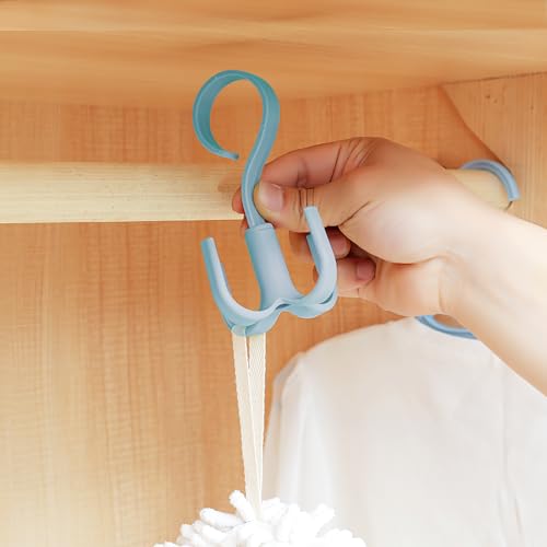 Rotating Coat Bag Hook Space Saving 360 Degree Hanger for Closet Organizer Multipurpose Clothes Hook for Home Office and More(Nordic Blue,F) - color: Nordic Blue