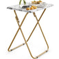 HUANUO Folding TV Tray Table -Stable Tray Table with No Assembly Required, TV Dinner Tray for Eating, Foldable Snack Tables for Bed & Sofa (Marbling) - color: Marble