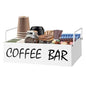 Coffee Station Organizer with Handles, Metal Coffee Bar Accessories Organizer for Countertop, Pod Holder Basket for Sugar Tea - White Table Decor - style: White -4 compartments