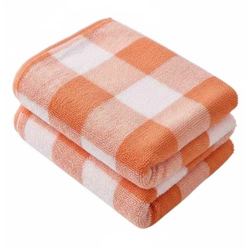 2-Pack Microfiber Bath Towels (27x54 Inches) - Ultra Soft & Quick Dry, 3X Absorbency, Lightweight for Gym, Yoga, Travel & Spa - Perfect for Home, Fitness & Post-Workout - color: Orange, size: 27*54 inches