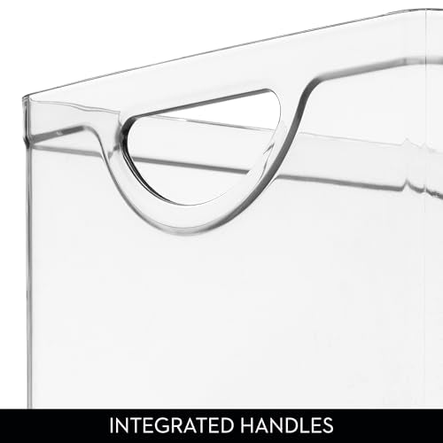 iDesign Plastic Stackable Kitchen Cabinet Storage Bin, Clear | With Handles, Pantry Organizer - style: Pack of 1