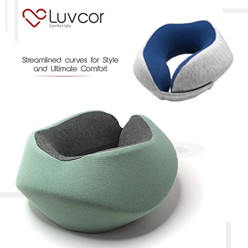 Premium Quality Memory Foam Travel Neck Pillow Bundle - Best Ergonomic Pillow for Airplane Travel, car Ride, Sleeping. Comes with Eye mask, earplugs and Storage Bag. (Imperial Green) - color: Imperial Green