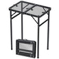 JiGiU Folding Camping Table Portable Pinic Table 3 Level Height Adjustable Aluminum Frame Small Foldable Camp Table Light Weight with Carry Handle for Outdoor Indoor Hiking Camp BBQ Beach