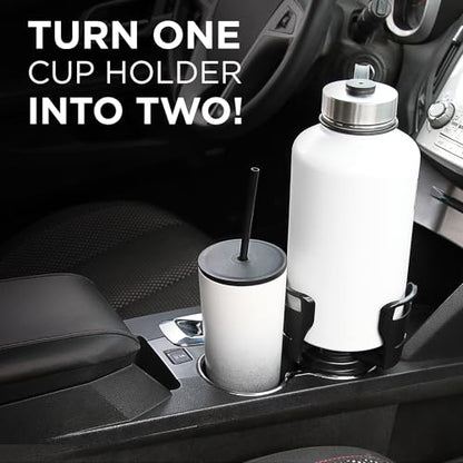 Limitless Dual CupStation - 2-in-1 Expandable Cup Holder with 360° Rotating Base – Black