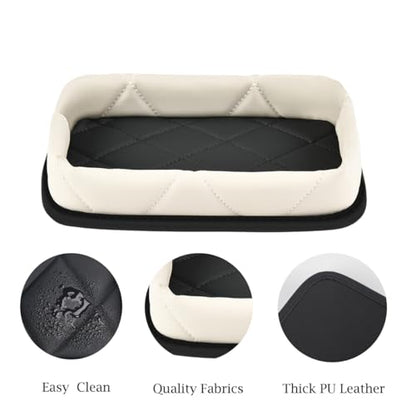 Car Dashboard Storage Box Loose Items Organizer - Suitable For Car, Office, Living Room, Dining Room And Other Scenarios (off-white) - color: off-white