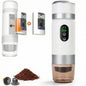 Portable Coffee Maker KF-JN-03 with Digital Display & 20 BAR Pressure – Hot & Cold Brew, Compatible with Coffee Grounds and Capsules, Compact Single-Serve Design with Transparent Cup & 60ml Tank - color: White