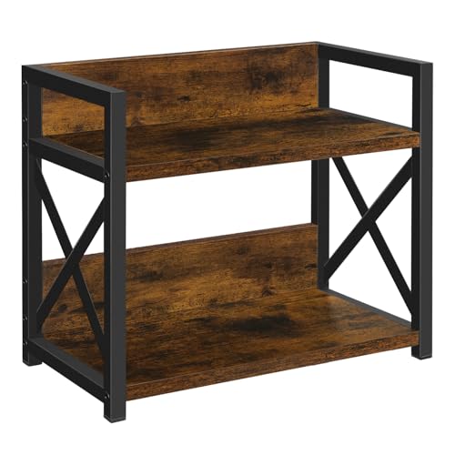 YINMIT Countertop Shelf Organizer,Coffee Bar Accessories,Spice Rack,Coffee Counter Shelf,2 Tier Coffee Organizer Station for Mugs,Cups,Cream,Syrup(Rustic Brown, Small) - color: Rustic Brown Small