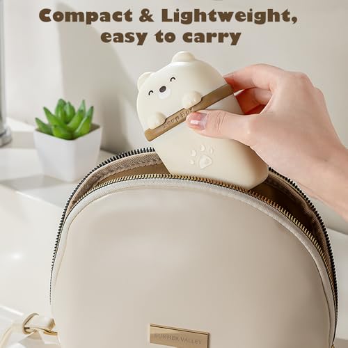 3Pcs Cute Travel Soap Case, Portable Leakproof Soap Container Box Dish with Lid, Draining Soap Holder with Covers for Bathroom Gym Traveling Camping Outdoor (Bear Shape)